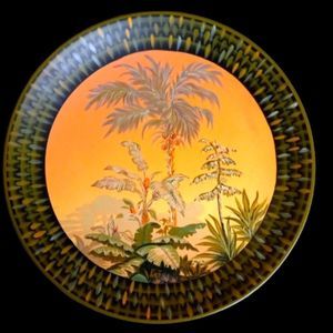 Raymond Waiters plate royal palm tree in the garden early 20th century antiuiqe.